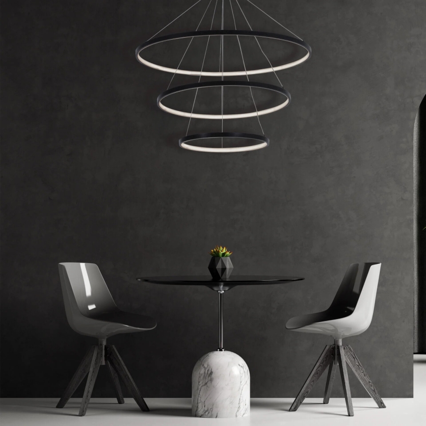 LED luster na sajli LEA LED/60W/230V 4000K pr. 80 cm crno
