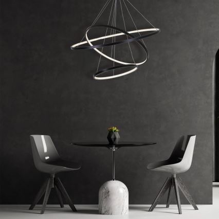LED luster na sajli LEA LED/60W/230V 4000K pr. 80 cm crno