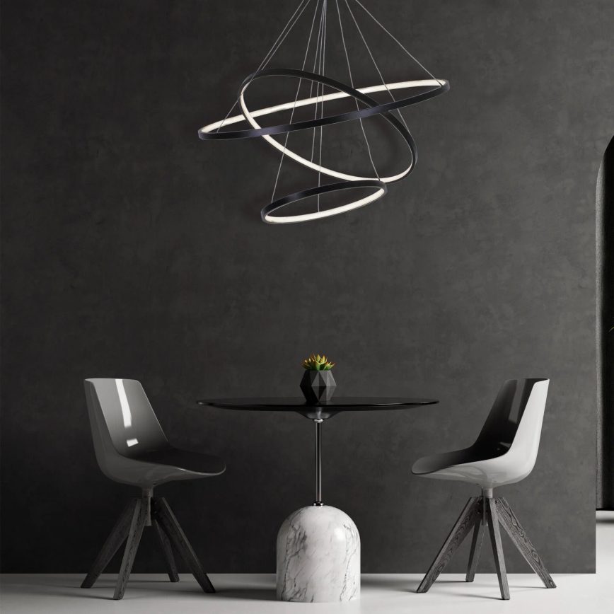 LED luster na sajli LEA LED/60W/230V 4000K pr. 80 cm crno