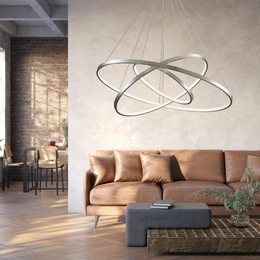 LED luster na sajli LEA LED/60W/230V 4000K pr. 80 cm mat krom
