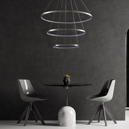 LED luster na sajli LEA LED/60W/230V 4000K pr. 80 cm mat krom