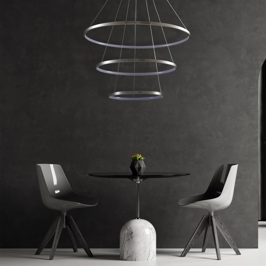 LED luster na sajli LEA LED/60W/230V 4000K pr. 80 cm mat krom