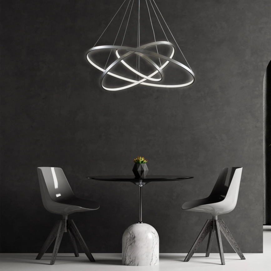 LED luster na sajli LEA LED/60W/230V 4000K pr. 80 cm mat krom