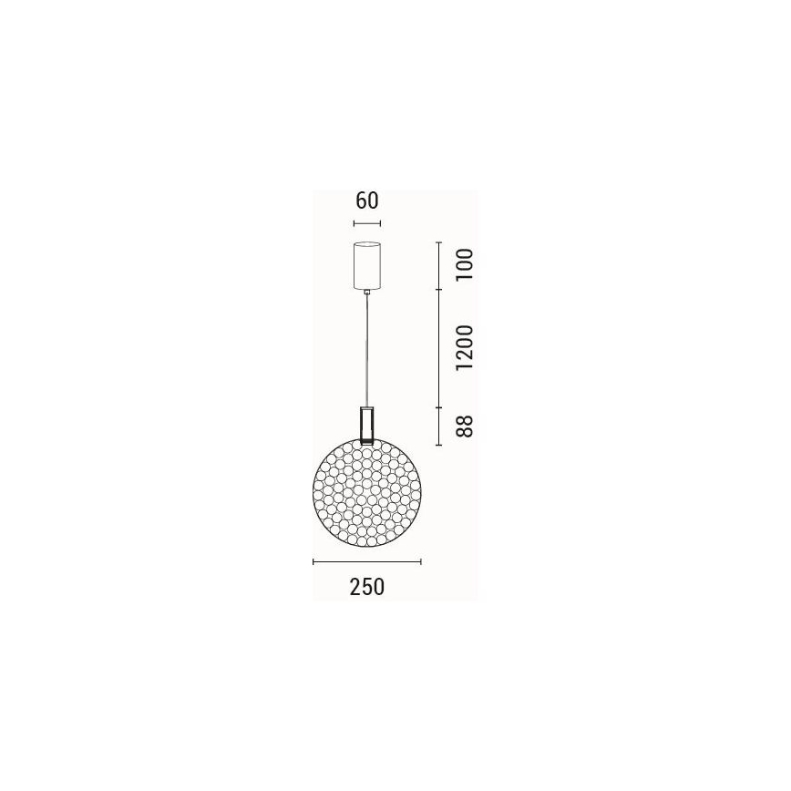 LED luster na sajli LED/10W/230V 3000K sjajni krom pr. 35 cm