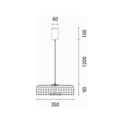 LED luster na sajli LED/10W/230V 3000K zlatna pr. 35 cm