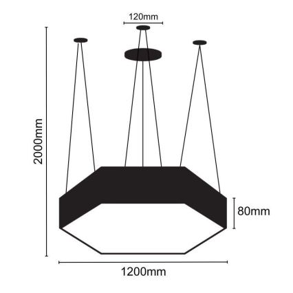 LED luster na sajli LED/120W/230V 4000K pr. 120 cm