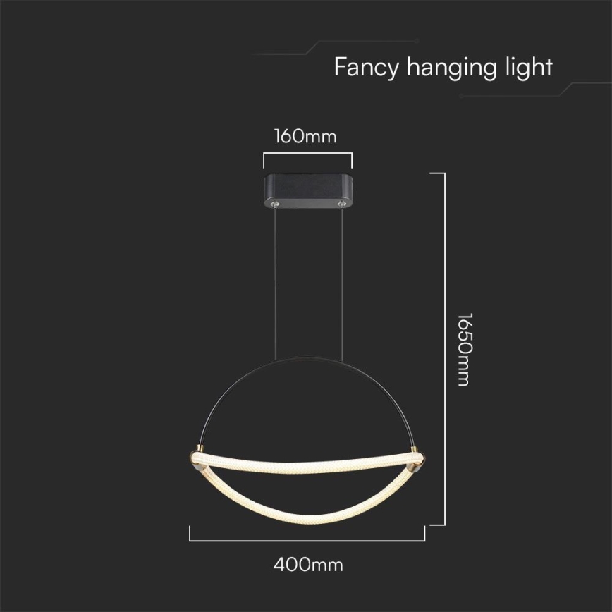 LED luster na sajli LED/12W/230V 3000K pr. 40 cm