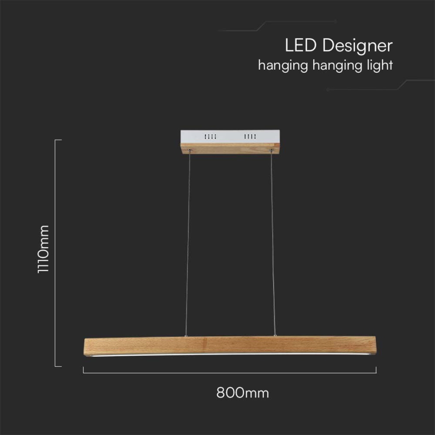 LED luster na sajli LED/12W/230V 4000K braon