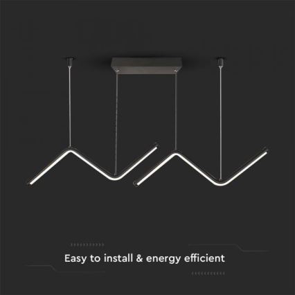 LED luster na sajli LED/12W/230V 4000K crno