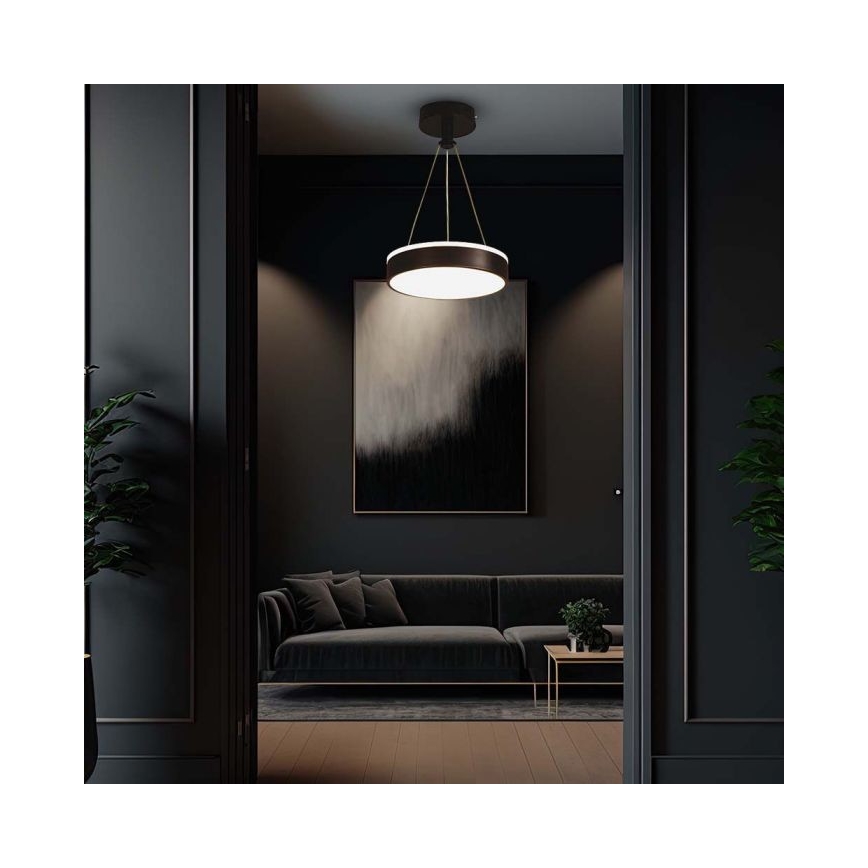 LED luster na sajli LED/12W/230V 4000K crno