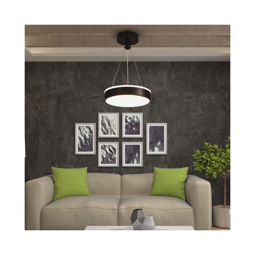 LED luster na sajli LED/12W/230V 4000K crno