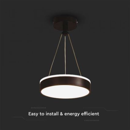 LED luster na sajli LED/12W/230V 4000K crno