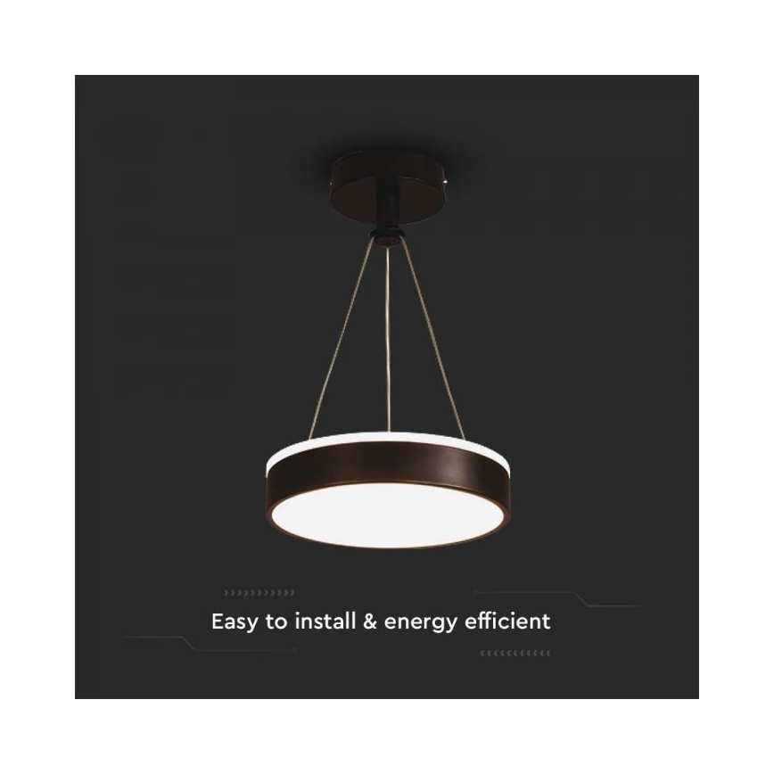 LED luster na sajli LED/12W/230V 4000K crno