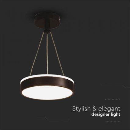 LED luster na sajli LED/12W/230V 4000K crno