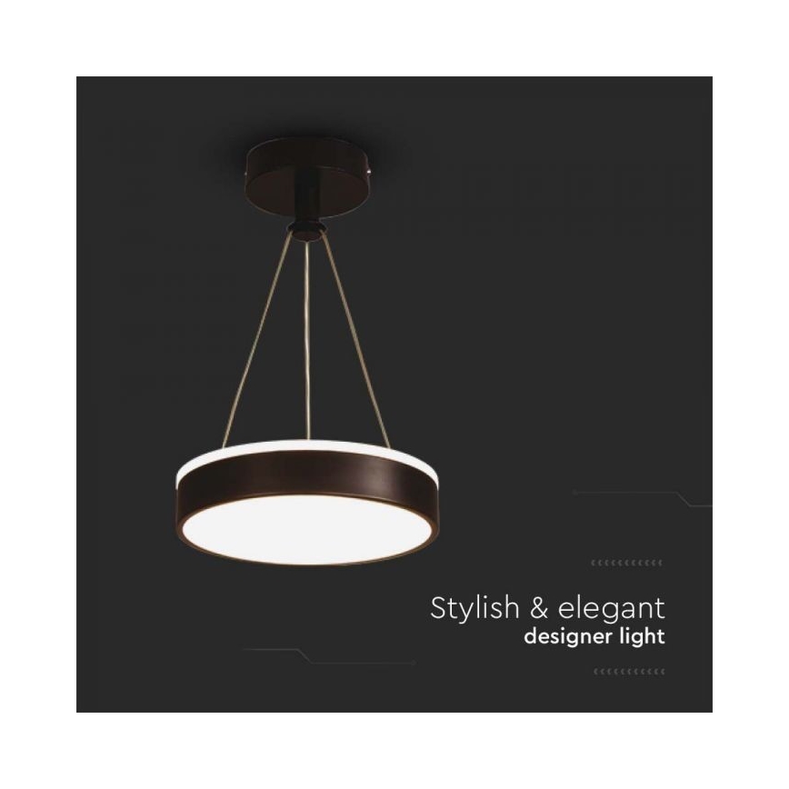LED luster na sajli LED/12W/230V 4000K crno
