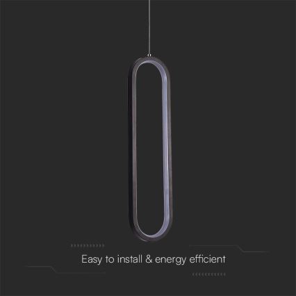 LED luster na sajli LED/13W/230V 3000K crno