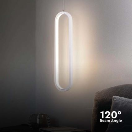 LED luster na sajli LED/13W/230V 4000K bela