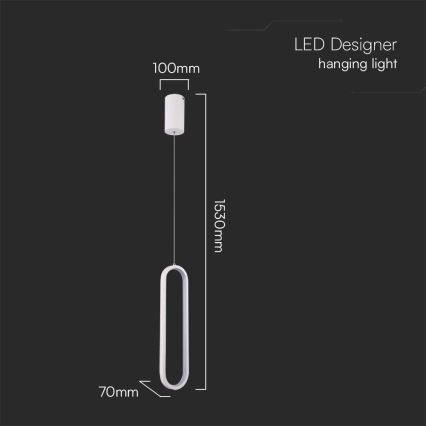 LED luster na sajli LED/13W/230V 4000K bela