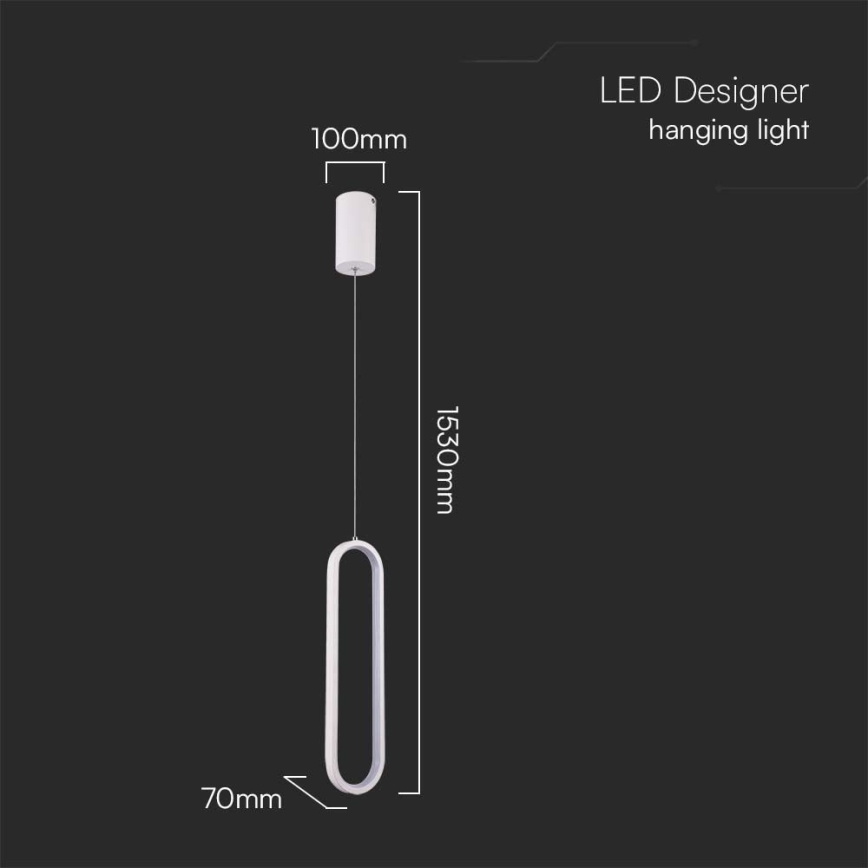 LED luster na sajli LED/13W/230V 4000K bela