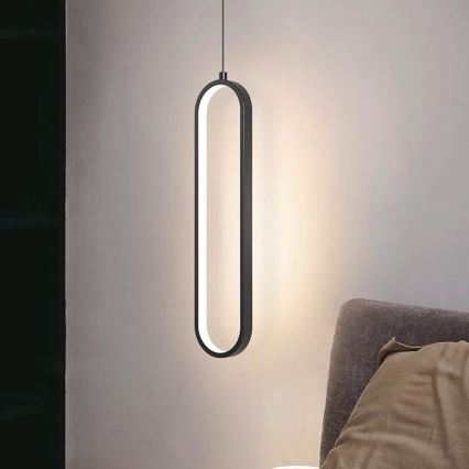 LED luster na sajli LED/13W/230V 4000K crno