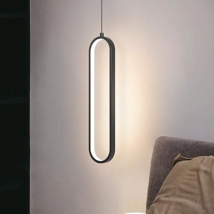 LED luster na sajli LED/13W/230V 4000K crno