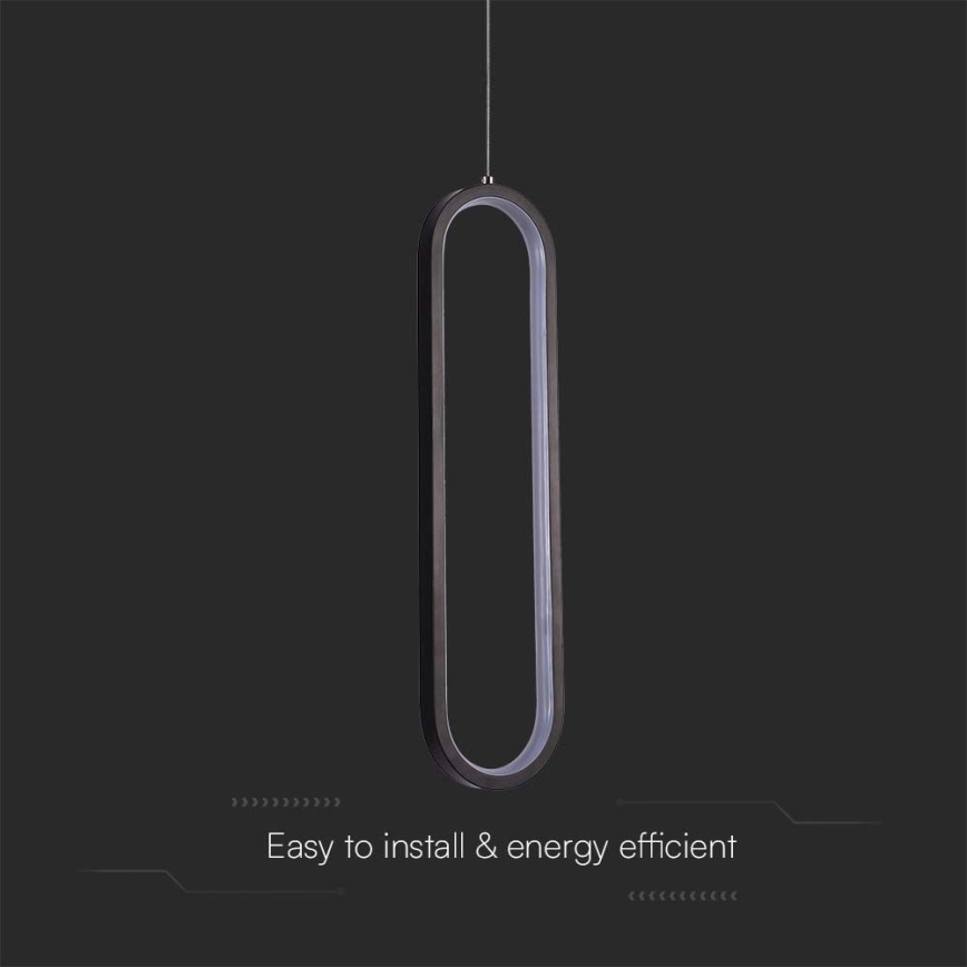 LED luster na sajli LED/13W/230V 4000K crno