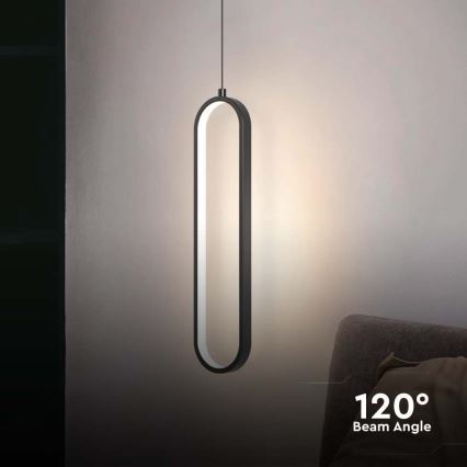 LED luster na sajli LED/13W/230V 4000K crno