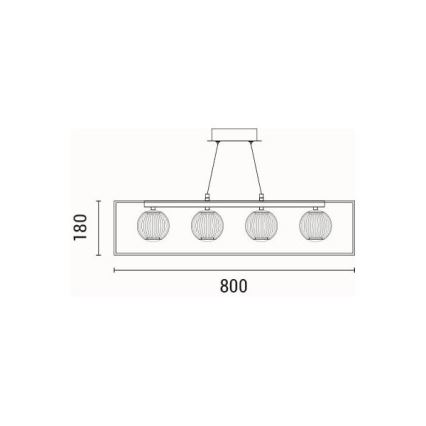 LED luster na sajli LED/14W/230V 3000K