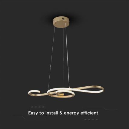LED luster na sajli LED/18W/230V 3000K zlatna