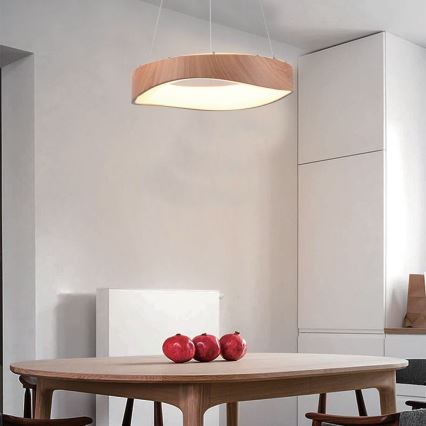 LED luster na sajli LED/18W/230V 3000K ø 40 cm braon