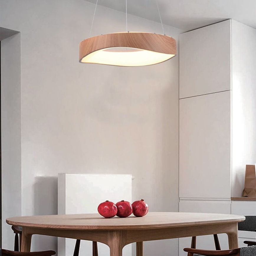 LED luster na sajli LED/18W/230V 3000K ø 40 cm braon