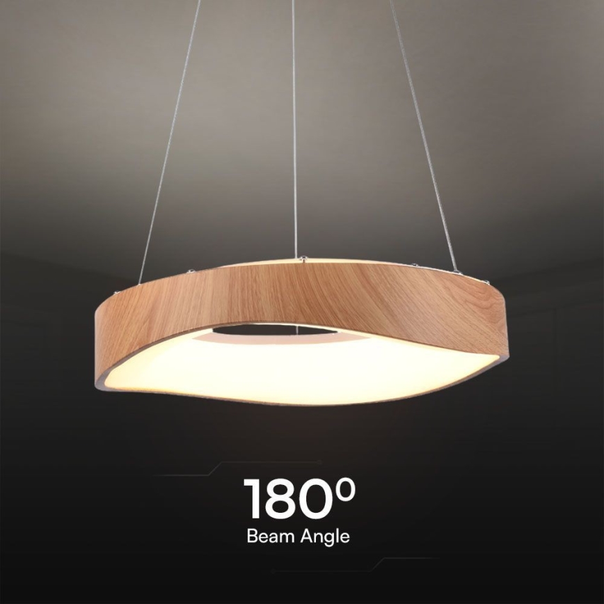 LED luster na sajli LED/18W/230V 3000K ø 40 cm braon