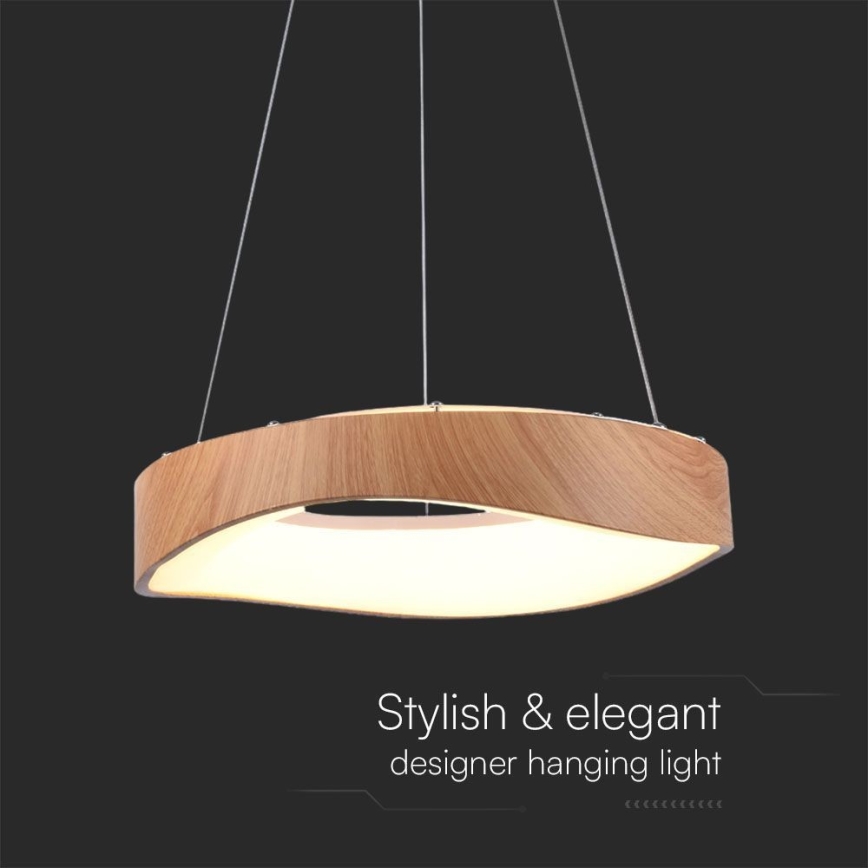LED luster na sajli LED/18W/230V 3000K ø 40 cm braon