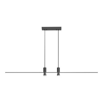 LED luster na sajli LED/19W/230V 3000K crna