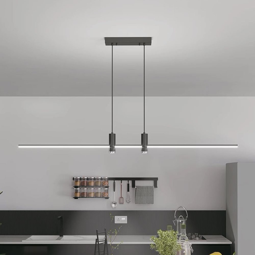 LED luster na sajli LED/19W/230V 3000K crno