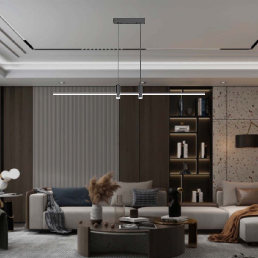 LED luster na sajli LED/19W/230V 3000K crno
