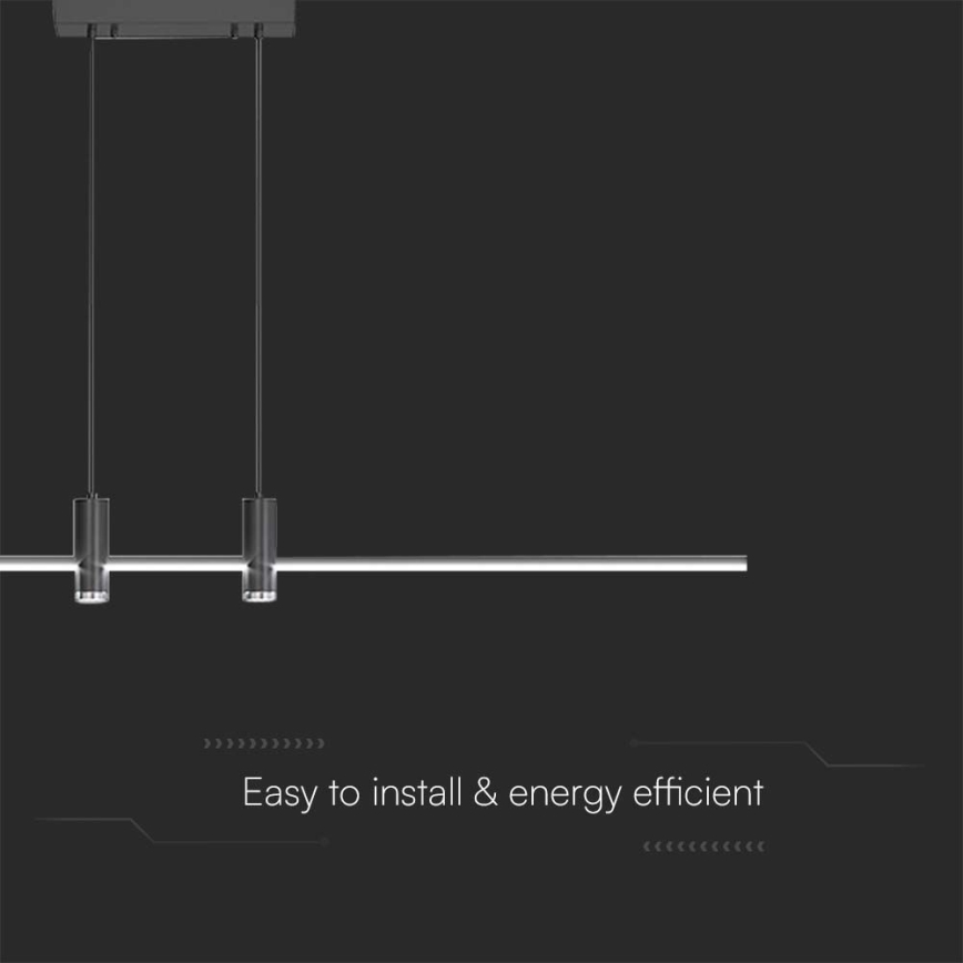 LED luster na sajli LED/19W/230V 3000K crno