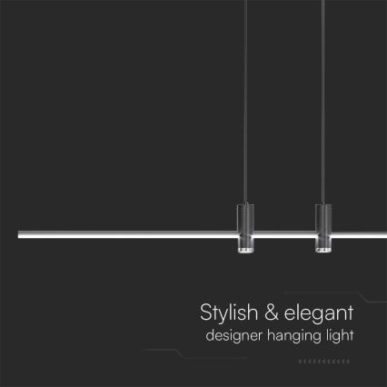 LED luster na sajli LED/19W/230V 3000K crno