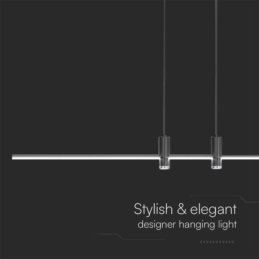 LED luster na sajli LED/19W/230V 3000K crno