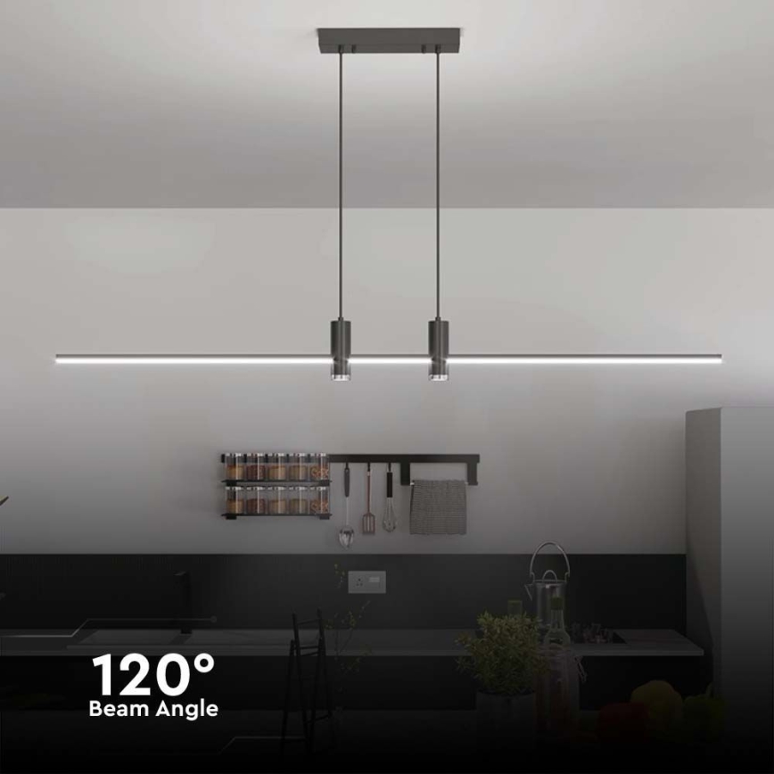 LED luster na sajli LED/19W/230V 3000K crno