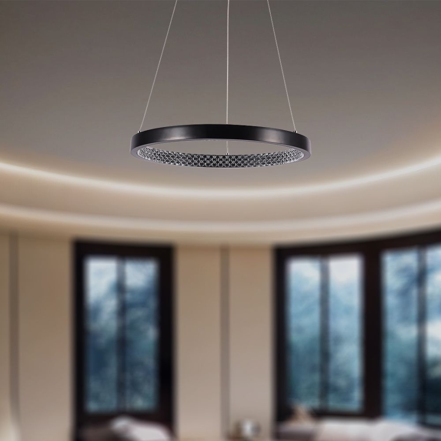 LED luster na sajli LED/19W/230V 4000K crno