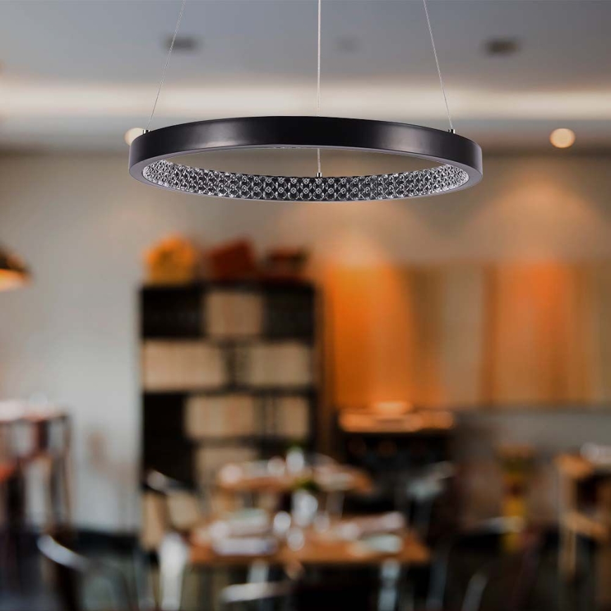 LED luster na sajli LED/19W/230V 4000K crno