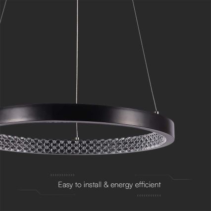 LED luster na sajli LED/19W/230V 4000K crno