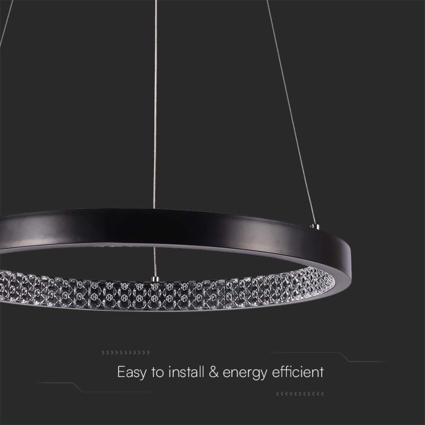 LED luster na sajli LED/19W/230V 4000K crno