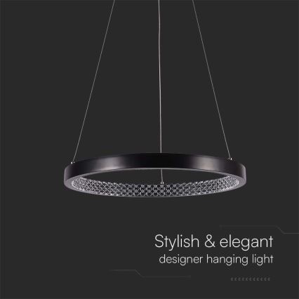 LED luster na sajli LED/19W/230V 4000K crno