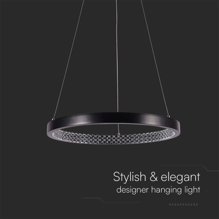 LED luster na sajli LED/19W/230V 4000K crno