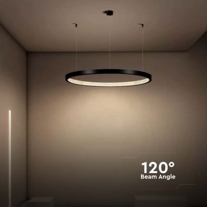 LED luster na sajli LED/19W/230V 4000K crno