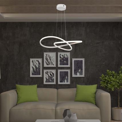 LED luster na sajli LED/20W/230V 3000K bela