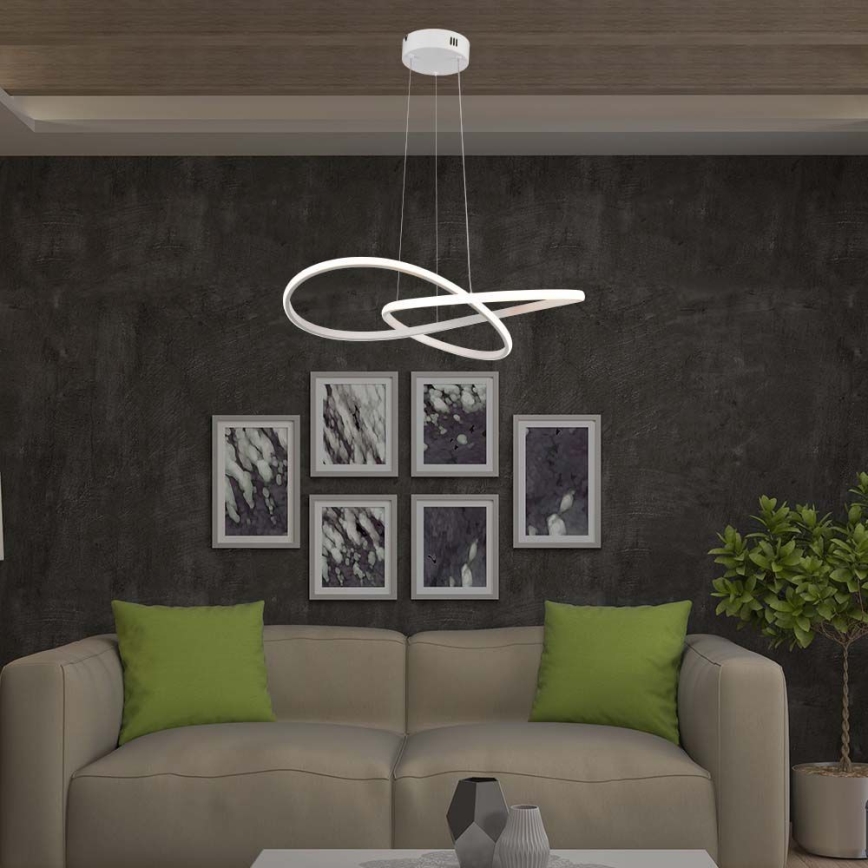 LED luster na sajli LED/20W/230V 3000K bela