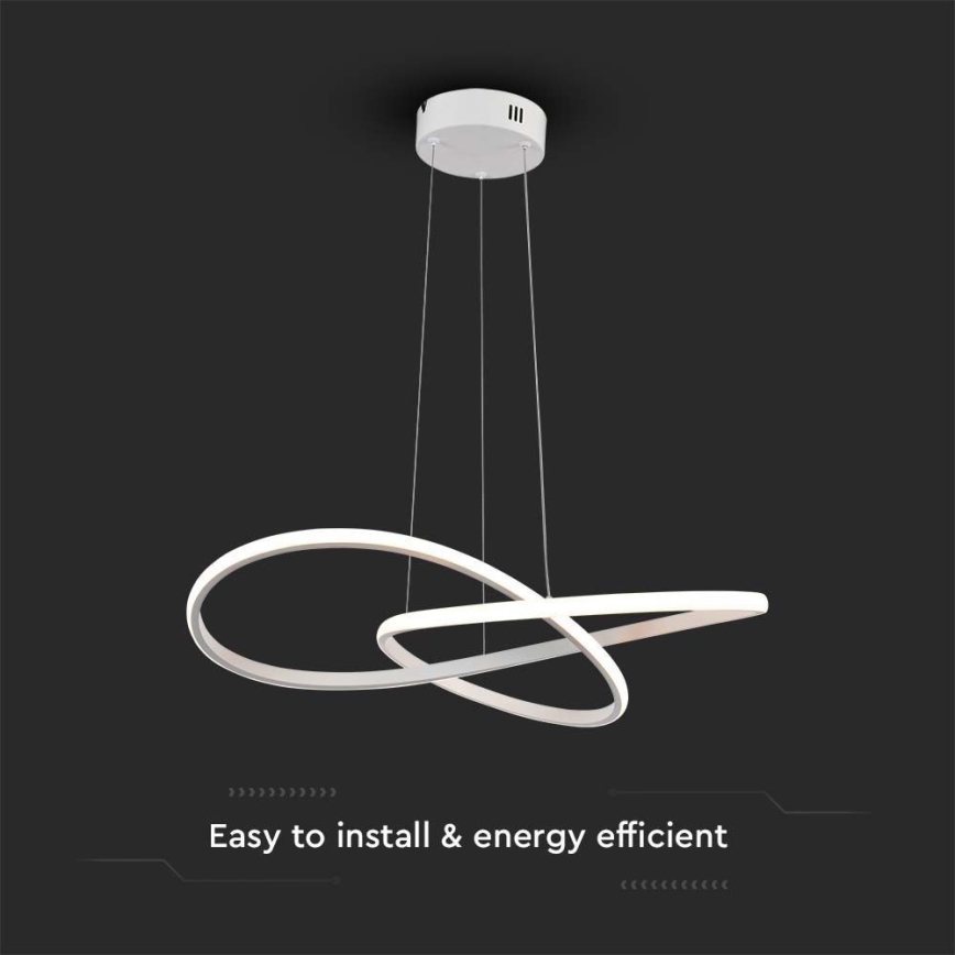LED luster na sajli LED/20W/230V 3000K bela